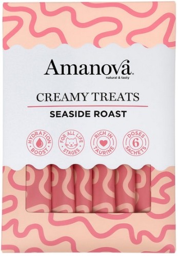 Przejdź do produktu Amanova Cat Creamy Treats Seaside Roast Tuna & Chicken liver - tuńczyk i wątróbka 6x15g – przysmak dla kota