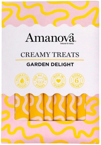 Przejdź do produktu Amanova Cat Creamy Treats Garden Delight Chicken & Vegetables - kurczak i warzywa 6x15g – przysmak dla kota