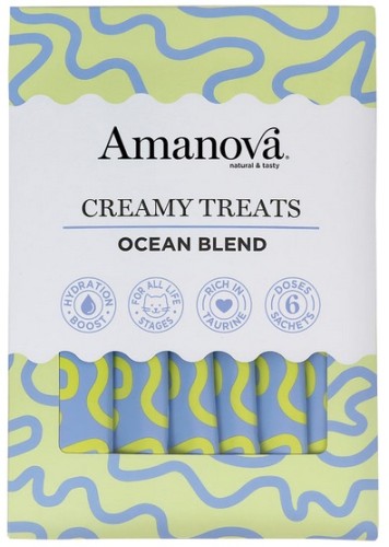 Przejdź do produktu Amanova Cat Creamy Treats Ocean Blend Tuna & Salmon - tuńczyk i łosoś 6x15g – przysmak dla kota