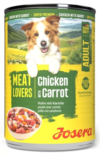 Przejdź do produktu Josera Pies Meat Lovers Menu Kurczak z marchewką puszka 400g – karma mokra dla psa