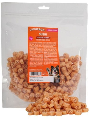 Przejdź do produktu Chrup&Go Przysmak dla psa Sushi królik & dorsz 500g – przysmak dla psa