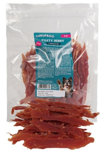 Przejdź do produktu Chrup&Go Przysmak dla psa Filety Jerky z piersią kaczki 500g – przysmak dla psa