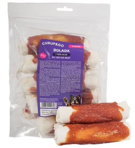 Przejdź do produktu Chrup&Go Przysmak dla psa Rolada z piersi kaczki 500g – przysmak dla psa