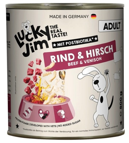 Przejdź do produktu Lucky Jim Classic Adult Wołowina i jeleń puszka 800g – karma mokra dla psa