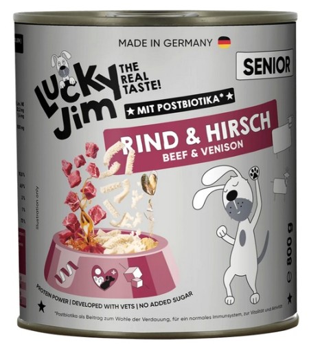 Przejdź do produktu Lucky Jim Classic Senior Wołowina i jeleń puszka 800g – karma mokra dla psa