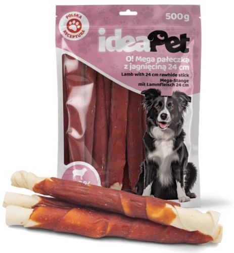 Przejdź do produktu IdeaPet Mega pałeczka z jagnięciną 500g – przysmak dla psa