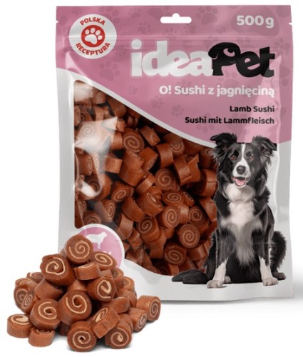 Przejdź do produktu IdeaPet Sushi z jagnięciną 500g – przysmak dla psa