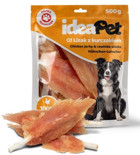 Przejdź do produktu IdeaPet Lizak z kurczakiem 500g – przysmak dla psa