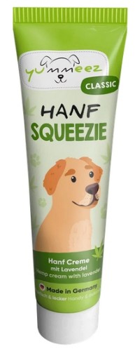 Przejdź do produktu Yummeez Classic Squeezie Adult Konopie pasta smakowa do nauki i podawania leków 100g – przysmak dla psa