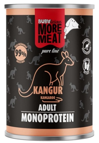 Przejdź do produktu BUBAlicious Pies More Meat Mono kangur puszka 400g – karma mokra dla psa