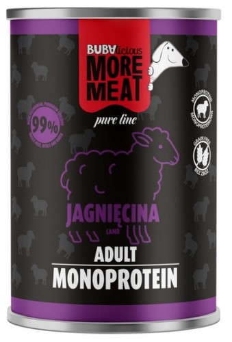 Przejdź do produktu BUBAlicious Pies More Meat Mono jagnięcina puszka 400g – karma mokra dla psa