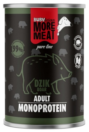 Przejdź do produktu BUBAlicious Pies More Meat Mono dzik puszka 400g – karma mokra dla psa