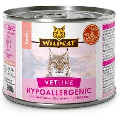 Przejdź do produktu Wildcat VetLine Hypoallergenic Łosoś puszka 200g – karma weterynaryjna dla kota