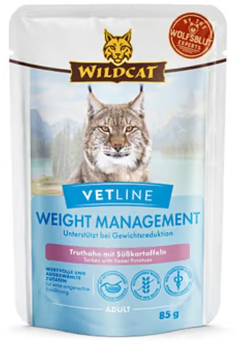 Przejdź do produktu Wildcat VetLine Weight Management Indyk saszetka 85g – karma weterynaryjna dla kota