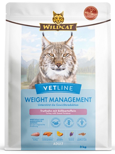 Przejdź do produktu Wildcat VetLine Weight Management Indyk 3kg – karma weterynaryjna dla kota