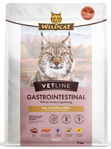 Przejdź do produktu Wildcat VetLine Gastrointestinal Kaczka 3kg – karma weterynaryjna dla kota