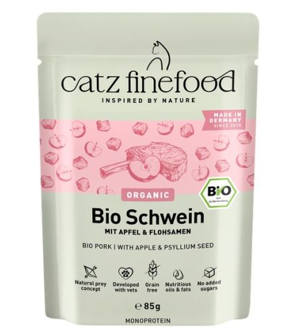 Przejdź do produktu Catz Finefood Organic Bio Wieprzowina (N.509) saszetka 85g  - monobiałkowa, ekologiczna karma mokra dla kota