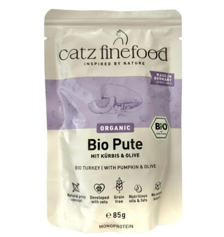 Przejdź do produktu Catz Finefood Organic Bio Indyk (N.511) saszetka 85g  - monobiałkowa, ekologiczna karma mokra dla kota