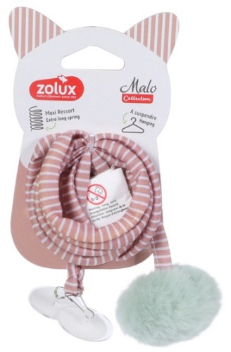 Przejdź do produktu Zolux Pompon ze sprężyną Malo 80cm różowy - zabawka zawieszana dla kota