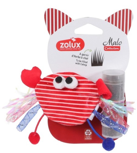 Przejdź do produktu Zolux Krab na kocimiętkę z wkładem Malo czerwony – zabawka dla kota