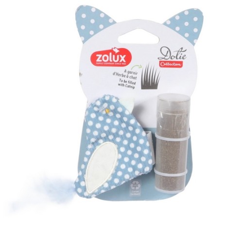 Przejdź do produktu Zolux Ptaszek na kocimiętkę z wkładem Dotie niebieski – zabawka dla kota