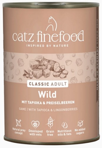 Przejdź do produktu Catz Finefood Classic Dziczyzna (N.09) puszka 400g - monobiałkowa karma mokra dla kota