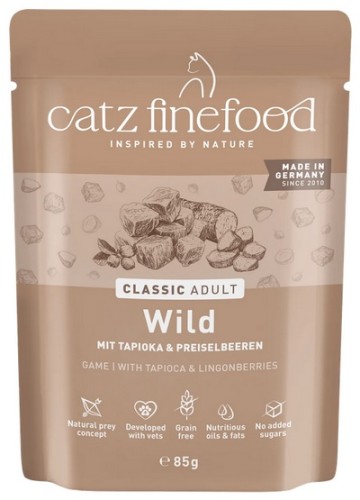 Przejdź do produktu Catz Finefood Classic Dziczyzna (N.09) saszetka 85g - monobiałkowa karma mokra dla kota