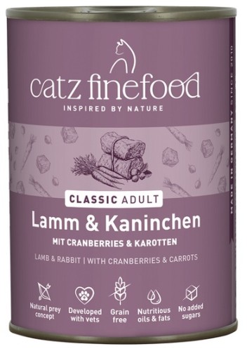 Przejdź do produktu Catz Finefood Classic Jagnięcina i Królik (N.11) puszka 400g - karma mokra dla kota