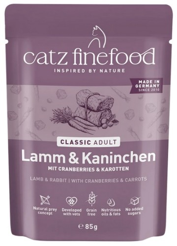 Przejdź do produktu Catz Finefood Classic Jagnięcina i Królik (N.11) saszetka 85g - karma mokra dla kota