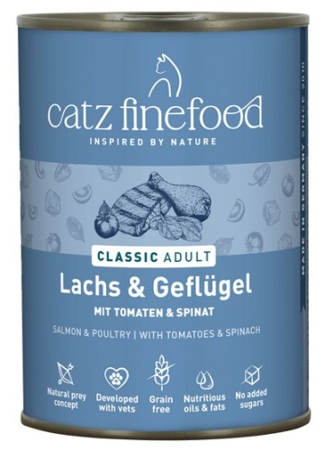 Przejdź do produktu Catz Finefood Classic Łosoś i drób (N.05) puszka 400g - karma mokra dla kota