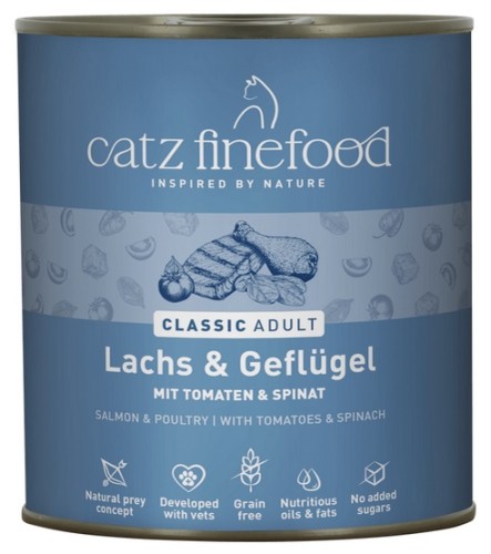 Przejdź do produktu Catz Finefood Classic Łosoś i drób (N.05) puszka 800g - karma mokra dla kota