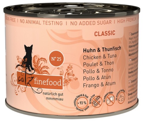Przejdź do produktu Catz Finefood Classic N.25 Kurczak i Tuńczyk puszka 200g - karma mokra dla kota