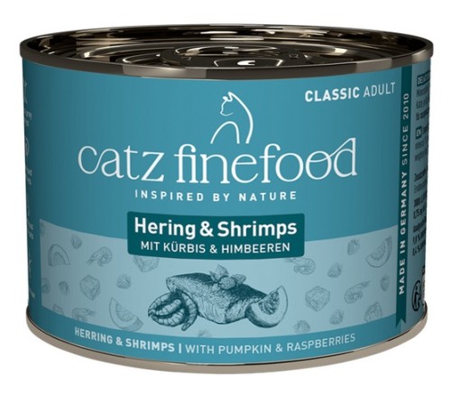Przejdź do produktu Catz Finefood Classic Śledź i Krewetki (N.13) puszka 200g - karma mokra dla kota