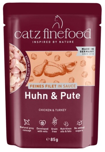 Przejdź do produktu Catz Finefood Feines Filet In Sauce Kurczak i indyk saszetka 85g - karma mokra dla kota