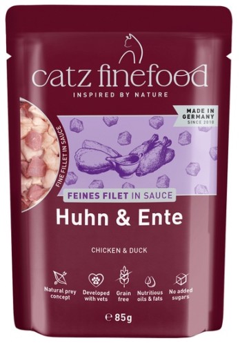 Przejdź do produktu Catz Finefood Feines Filet In Sauce Kurczak i kaczka saszetka 85g - karma mokra dla kota