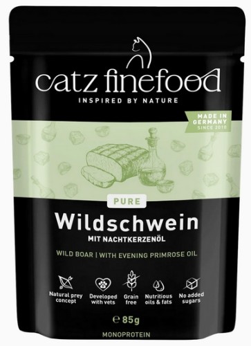 Przejdź do produktu Catz Finefood Pure Dzik (Purrrr N.109) saszetka 85g - karma mokra dla kota