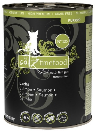 Przejdź do produktu Catz Finefood Purrrr N.105 Łosoś puszka 375g - karma mokra dla kota