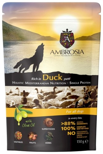 Przejdź do produktu Ambrosia Dog Mediterranean Duck saszetka 150g – karma mokra dla psa