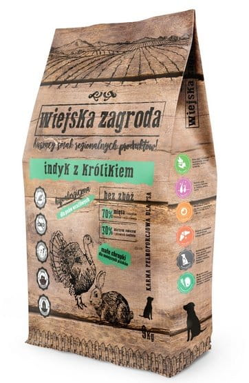 Wiejska Zagroda Indyk z królikiem small 9kg - karma sucha dla psa